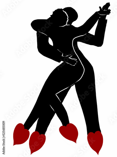 coppia di ballerini che balla in punta di cuori  photo