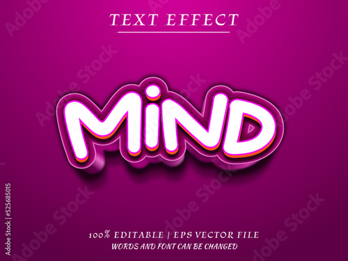 Be Mind 3d Editable Text Effect. Text mockup