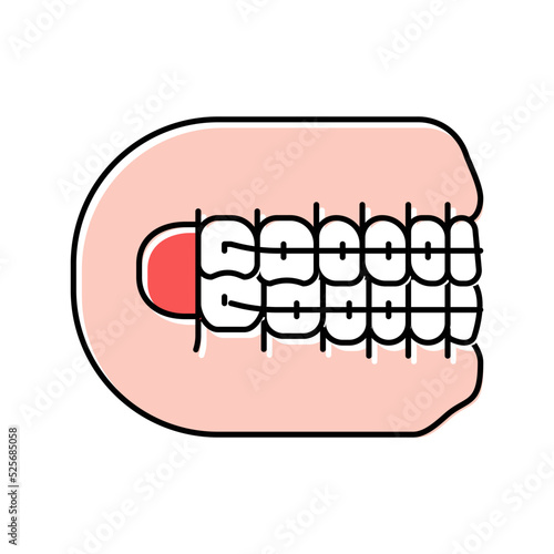 orthodontics dental care color icon vector illustration