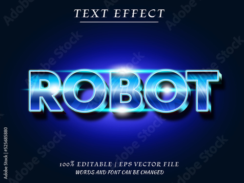 3D Robot Vector Text Effect. Mockup Editable Text effect