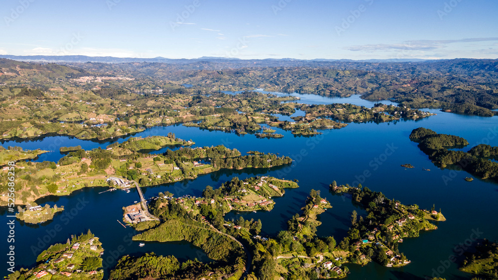 Guatapé incredible breathtaking view on a beautiful nature of northwest ...