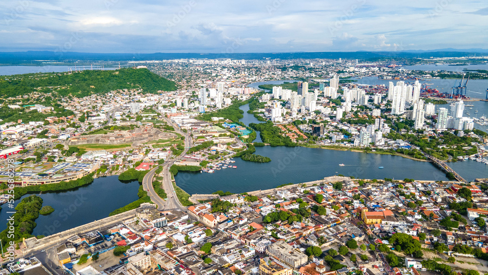 Natural view of Cartagena Colombia, the sea of the city