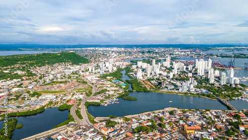 Natural view of Cartagena Colombia, the sea of the city