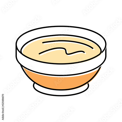 bowl mayonnaise sauce food color icon vector illustration