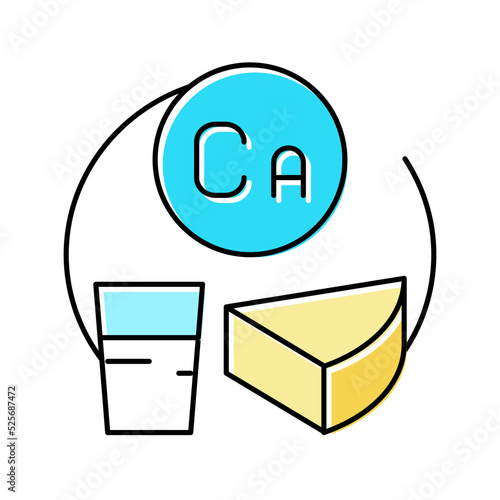 ca vitamin in dairy food color icon vector illustration