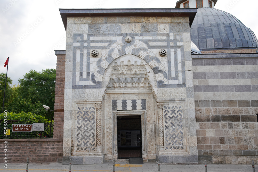 Entrance of Karatay Madrasa in Konya, Turkiye