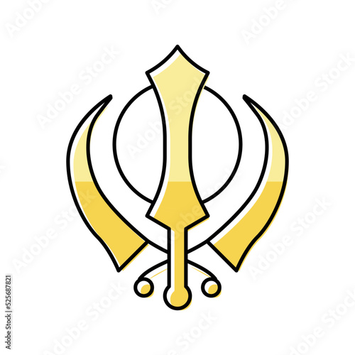 sikhism religion color icon vector illustration