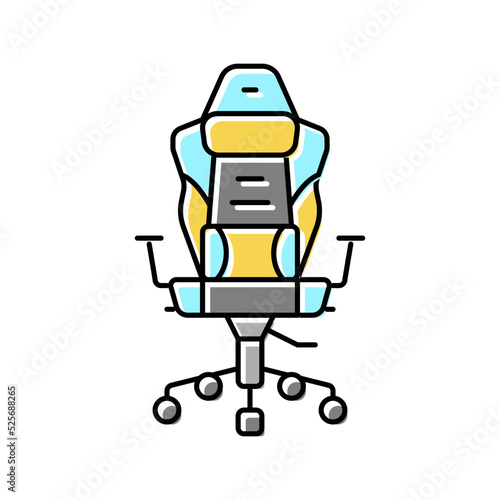 gaming chair color icon vector illustration
