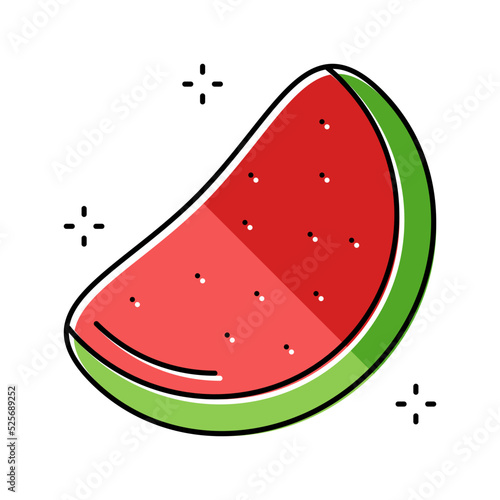 watermelon jelly candy gummy color icon vector illustration