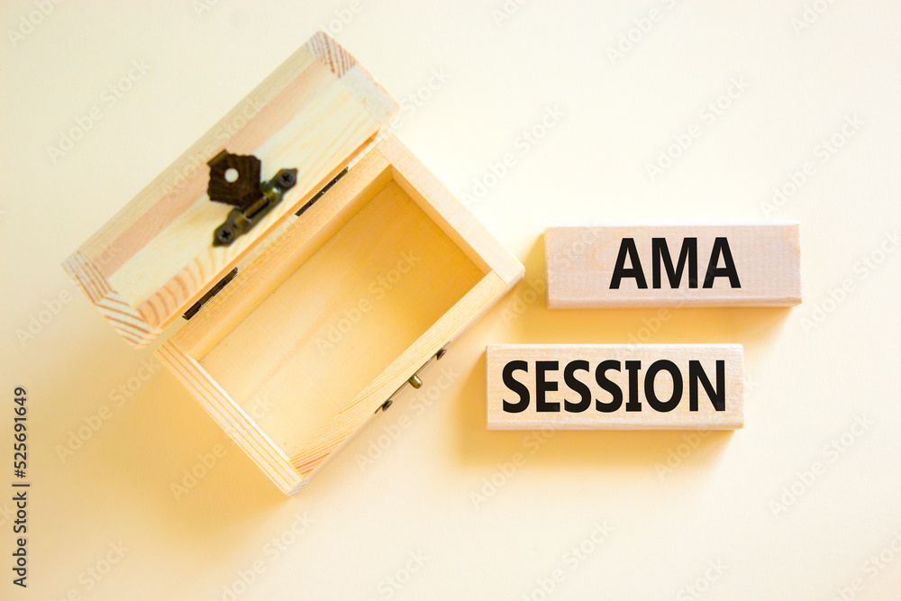 AMA ask me anything session symbol. Concept words AMA ask me anything session on wooden blocks on a beautiful white background. Business and AMA ask me anything session concept. Copy space. AMA ask me anything session symbol. Concept words AMA ask me anything session on wooden blocks on a beautiful white background. Business and AMA ask me anything session concept. Copy space.