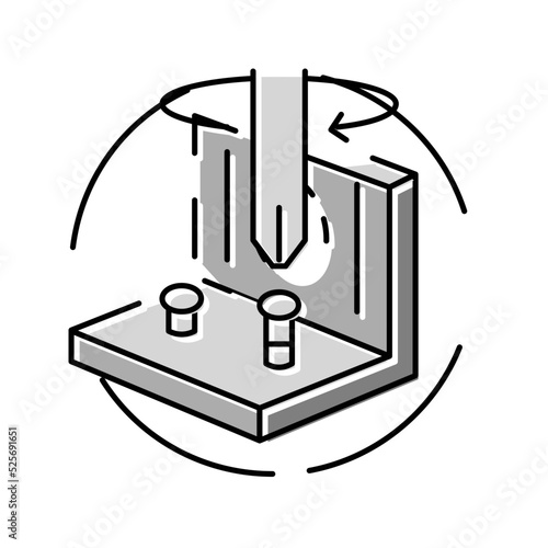tighten screw screwdriver assembly furniture color icon vector illustration