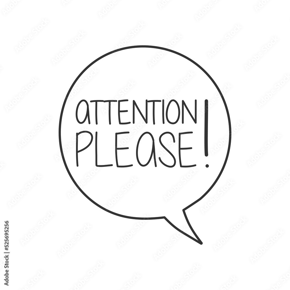 attention please retro speech bubble attention please retro speech bubble