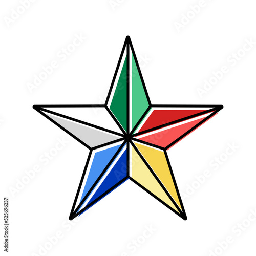 druze religion color icon vector illustration