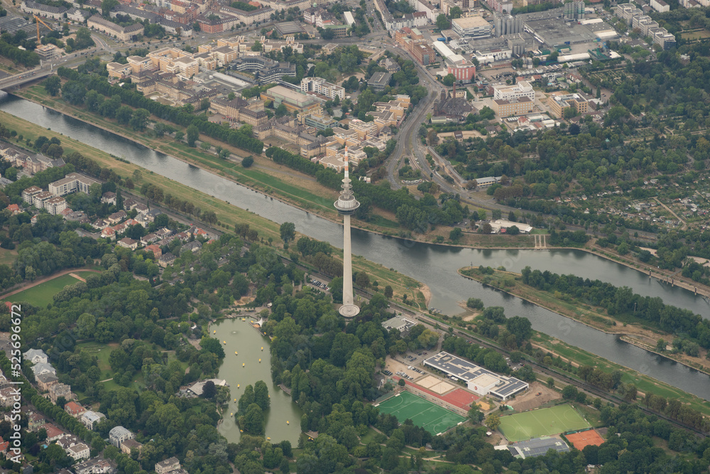 City of Mannheim in Germany seen from above