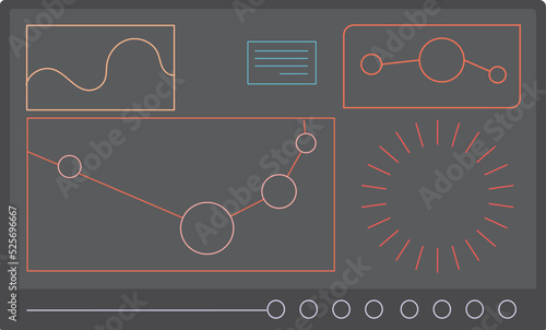 Scientific data on black screen. Chart and graph on blackboard