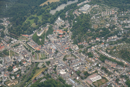 City of Greiz in Germany seen from above