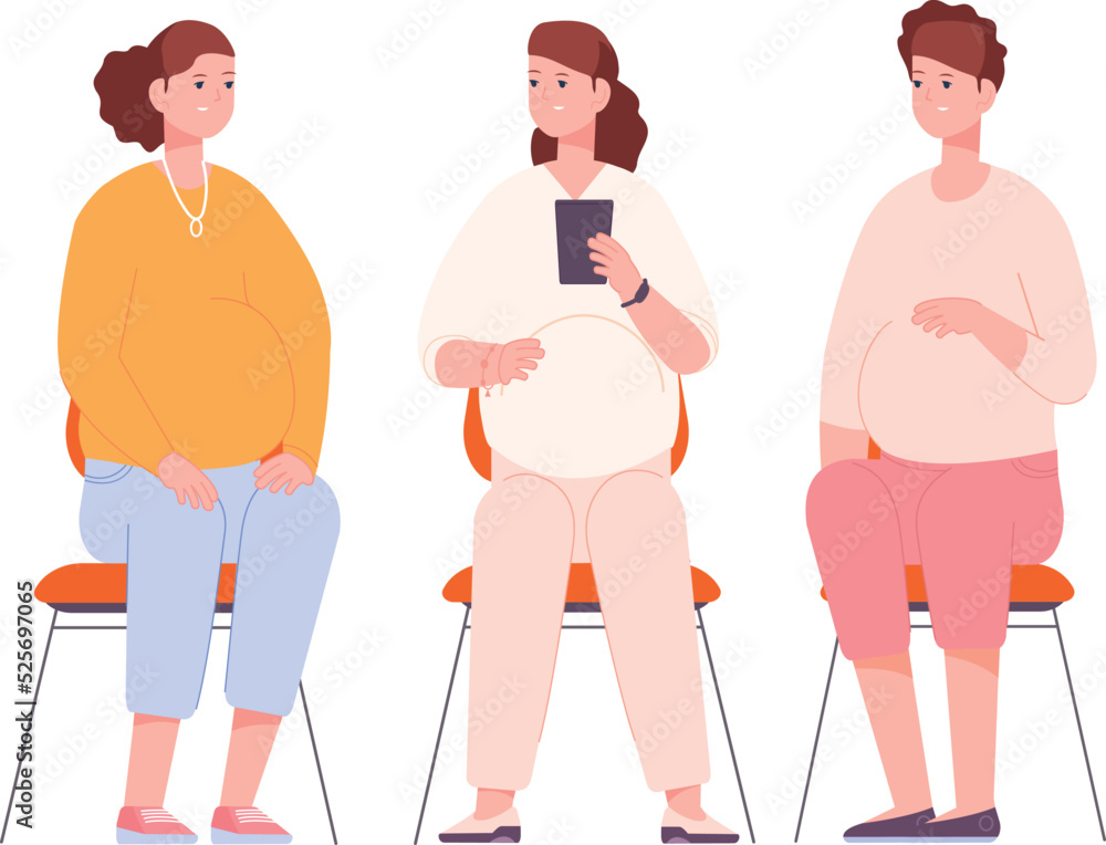 Maternity preparation seminar. Pregnant women talking together Maternity preparation seminar. Pregnant women talking together