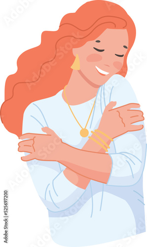 Happy young woman. Laughing joyful person character