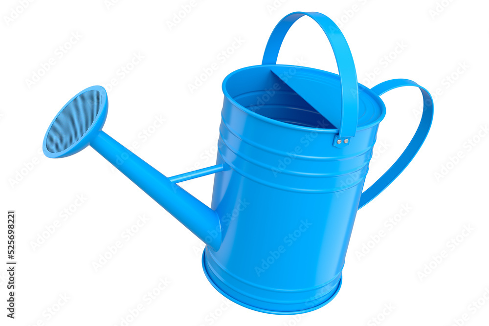 Watering can on white background. 3d render concept of gardening equipment tools Watering can on white background. 3d render concept of gardening equipment tools