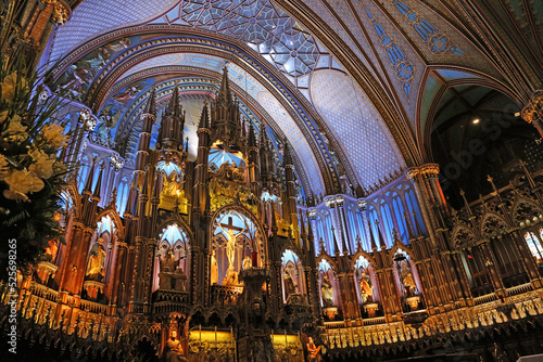 Altar in gold and blue - Notre Dame Basilica - Montreal, Canada
