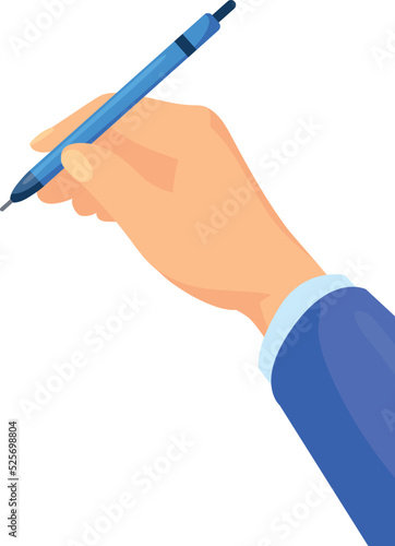 Hand with pen. Writing icon. Signing symbol