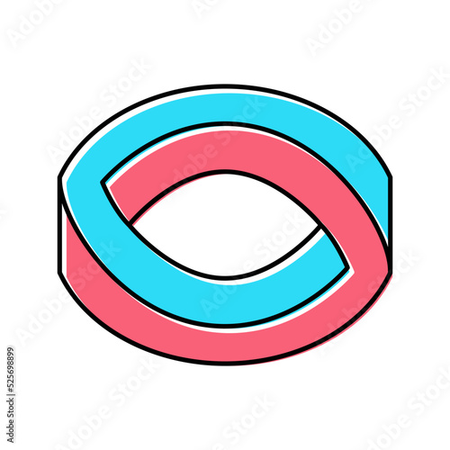 infinity impossible geometric shape color icon vector illustration