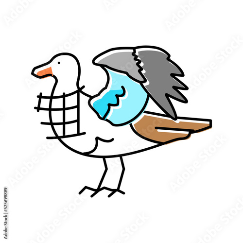 plastic waste bird color icon vector illustration