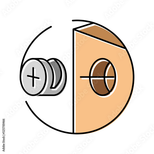 insert screw fast mounting assembly furniture color icon vector illustration