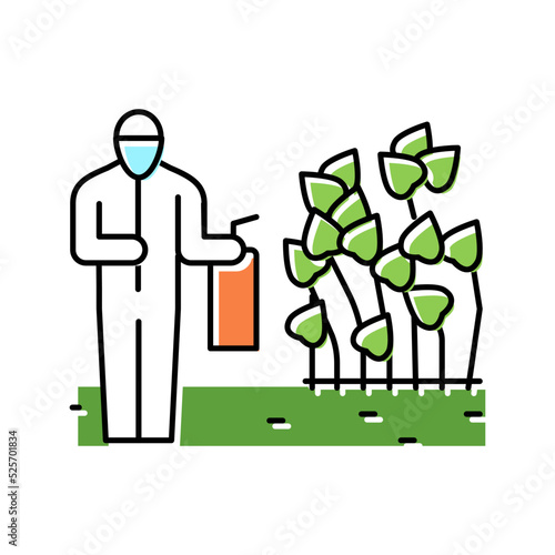 japanese knotweed removal color icon vector illustration