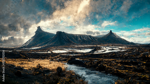 Futuristic Icelandic Landscape