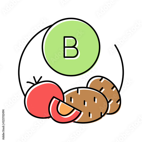 b vegetable vitamin color icon vector illustration