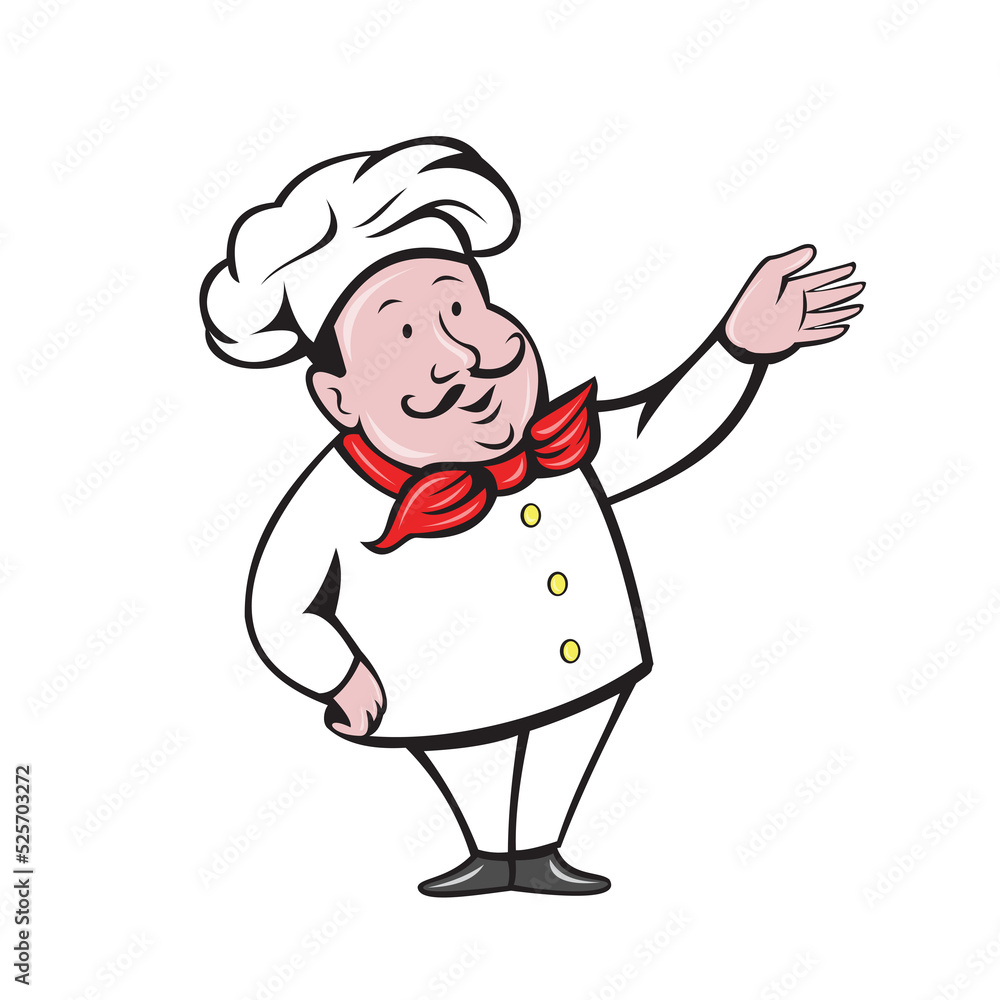 French Chef Welcome Greeting Cartoon