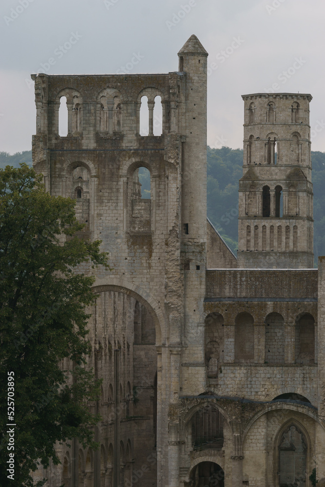 Ruin of the monastery with the Abbey Jumieges, Normandy, France