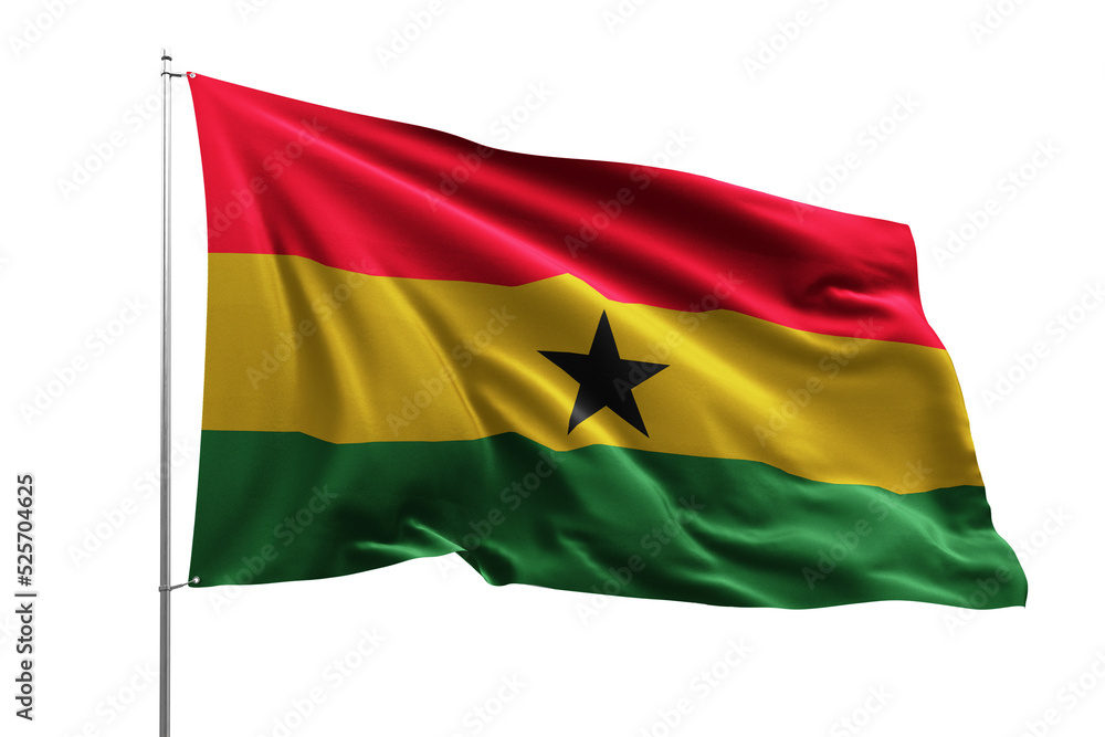 flag real realistic fabric flying wave shine country nation national pole hd transparent png GHANA