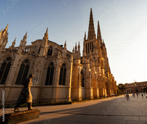 View of the Saint-André cathedral at sunset, Bordeaux. France