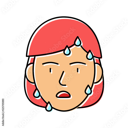 sweats hiv symptom color icon vector illustration