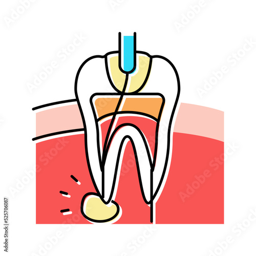 root canal treatment color icon vector illustration