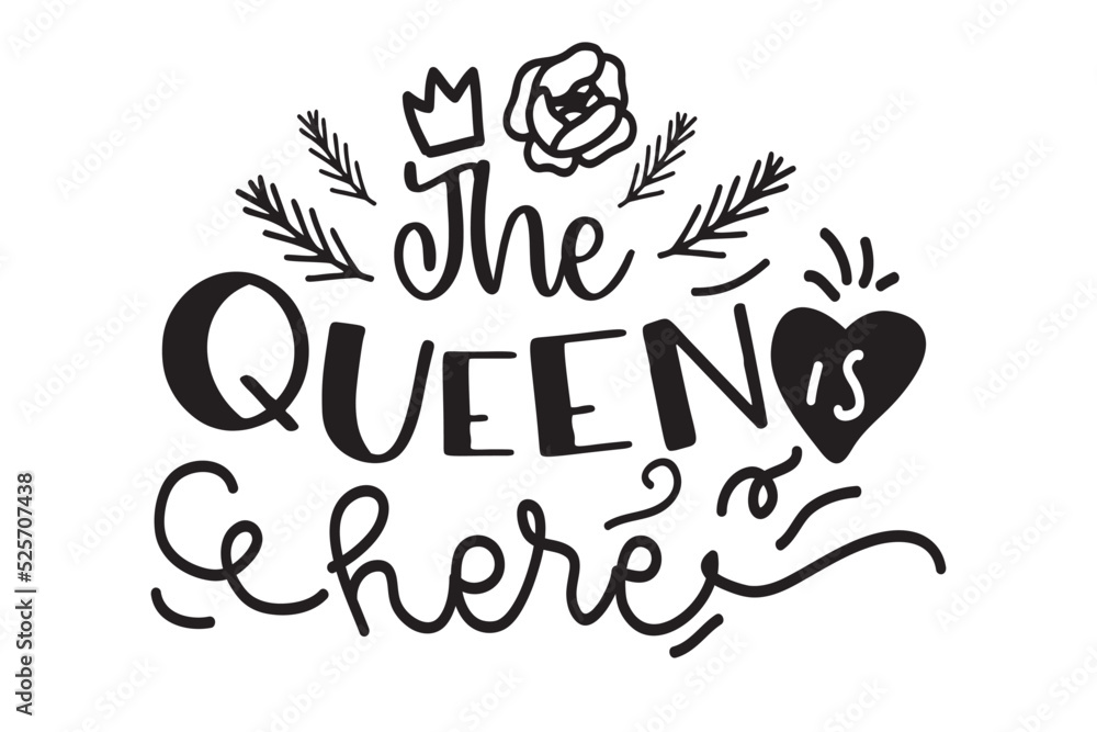 Queen hand lettering illustration for your design