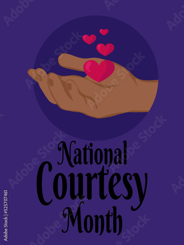 National Courtesy Month, idea for a poster, banner, flyer or postcard