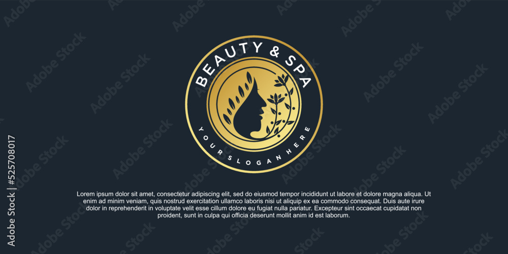 Luxury beauty spa woman logo design template with modern emblem style Premium Vektor part 3