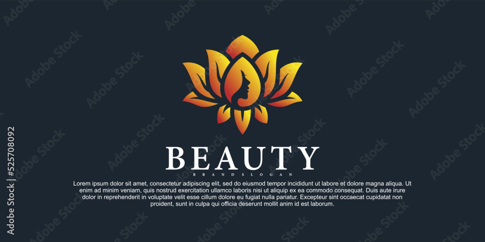Luxury lotus flower beauty salon logo design Premium Vektor Part 2