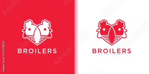 Abstract broiler logo design with modern element style Premium Vektor