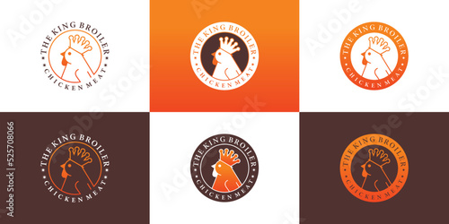 Set of broiler logo design collection with modern emblem style Premium Vektor