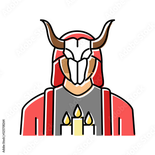 cult religious color icon vector illustration