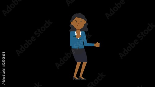 Black corporate woman doing dancing moves with her body and hands
