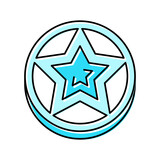 star video game reward color icon vector illustration