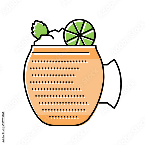 moscow mule cocktail glass drink color icon vector illustration