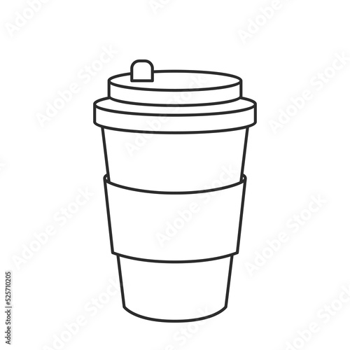 mockup of a large glass for hot drinks. cardboard cup for coffee in a linear style.