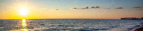 Fotografie, Obraz Sea beautiful sky of the sunset