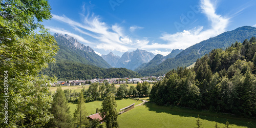 Fényképezés Kranjska Gora town in Slovenia at summer with beautiful nature and mountains in